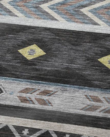 50" X 70" Midnight Silver And Blue Geometric Polyester Woven Plush Throw Blanket