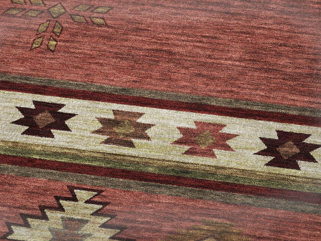 50" X 70" Rust Chocolate And Beige Geometric Polyester Woven Plush Throw Blanket