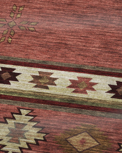 50" X 70" Rust Chocolate And Beige Geometric Polyester Woven Plush Throw Blanket