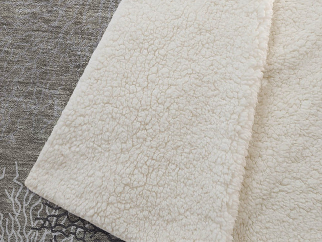 50" X 70" Latte Ivory And Beige Floral Polyester Woven Plush Throw Blanket