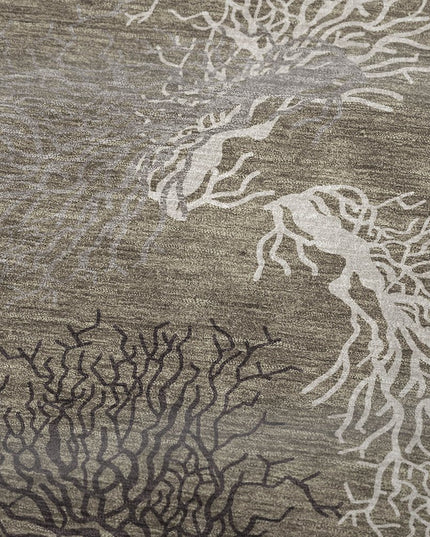 50" X 70" Latte Ivory And Beige Floral Polyester Woven Plush Throw Blanket