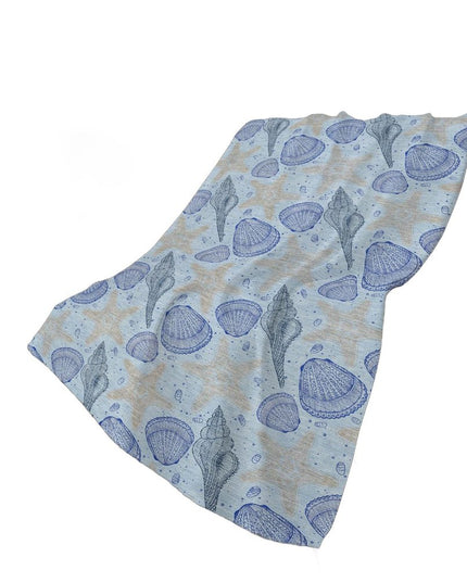 50" X 70" Blue Ivory And Beige Animal Print Polyester Woven Plush Throw Blanket