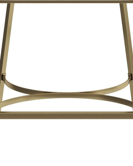 26" White and Gold Wood Fabric and Steel Low Back Counter Height Bar Chair