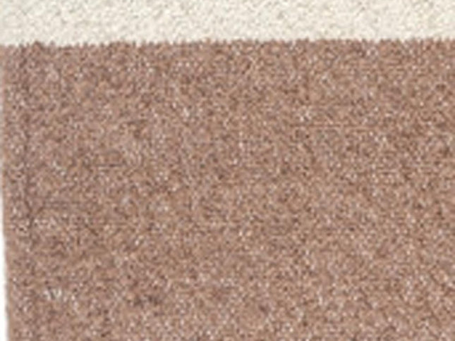 50" X 60" Ivory And Brown Color Block Polyester Woven Throw Blanket