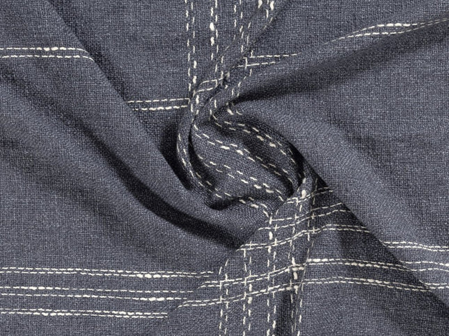 50" X 60" Blue And Ivory Plaid Cotton Blend Woven Throw Blanket