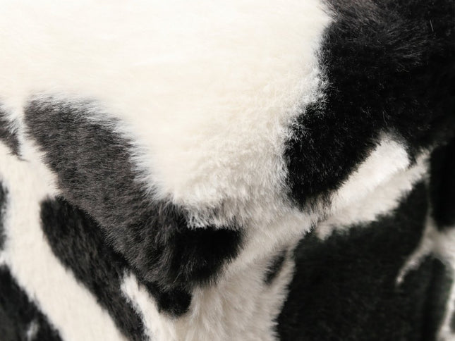 12" Plastic Cow Print Storage Ottoman