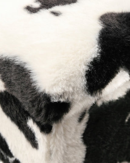 12" Plastic Cow Print Storage Ottoman