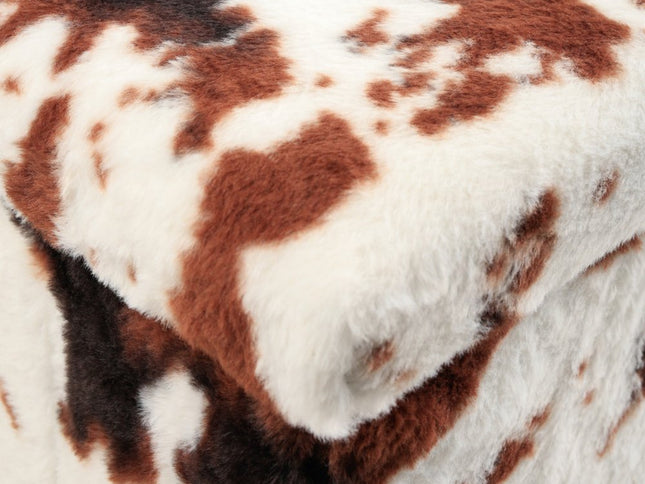 12" Plastic Cow Print Storage Ottoman