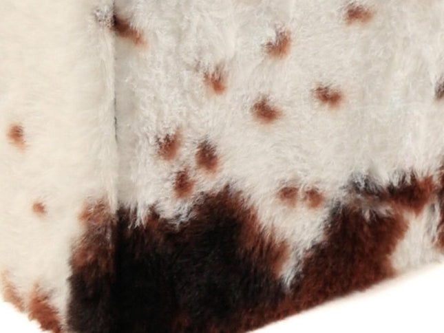 12" Plastic Cow Print Storage Ottoman