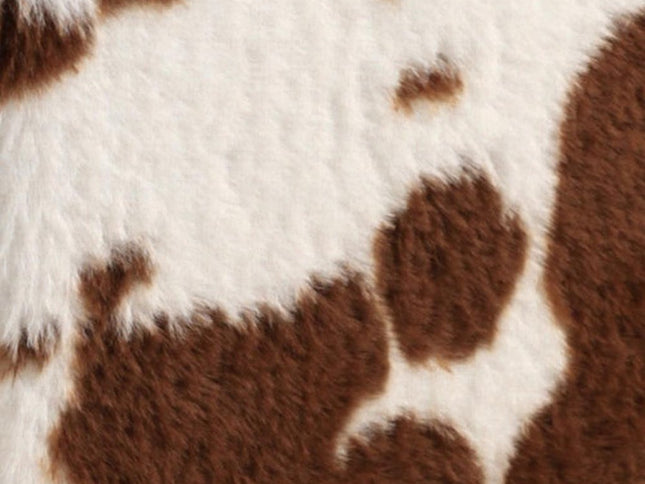 15" Plastic Cow Print Storage Ottoman