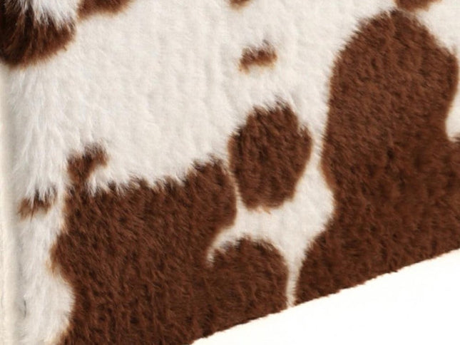 15" Plastic Cow Print Storage Ottoman