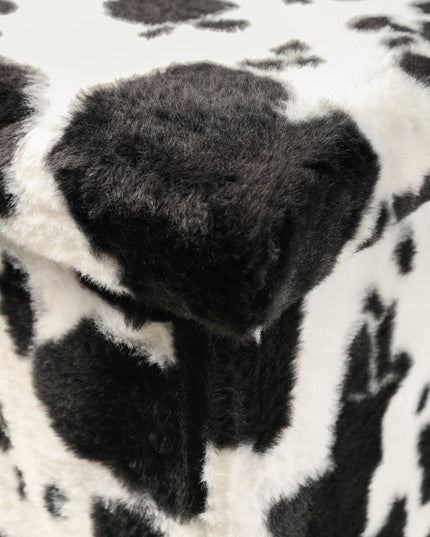 30" Plastic Cow Print Storage Ottoman