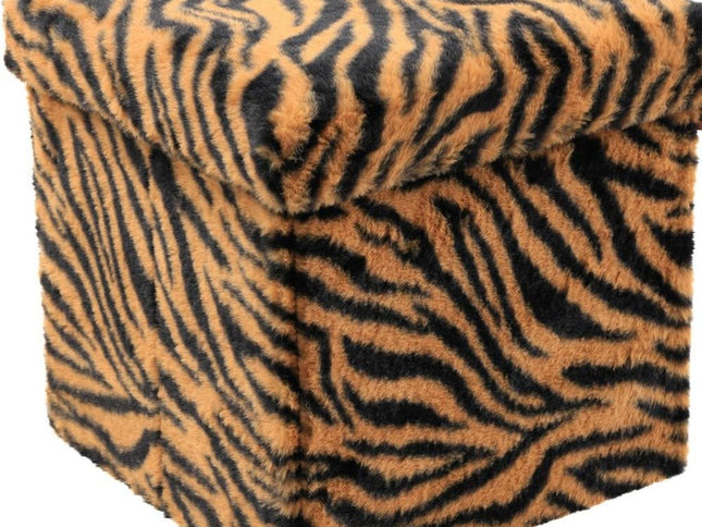 12" Plastic Animal Print Storage Ottoman