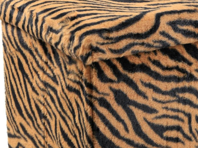 15" Plastic Animal Print Storage Ottoman