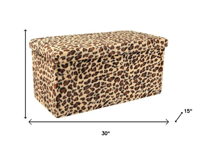 30" Plastic Animal Print Storage Ottoman