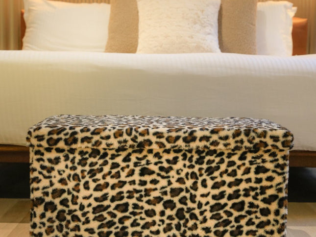 30" Plastic Animal Print Storage Ottoman