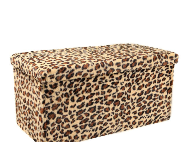 30" Plastic Animal Print Storage Ottoman
