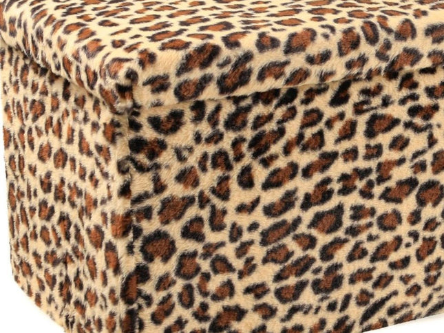 30" Plastic Animal Print Storage Ottoman