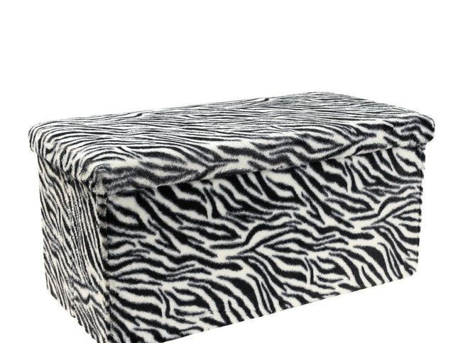 30" Plastic Animal Print Storage Ottoman