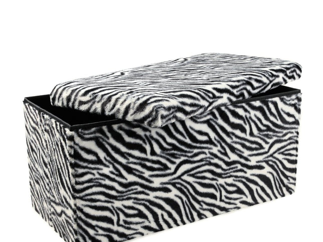30" Plastic Animal Print Storage Ottoman