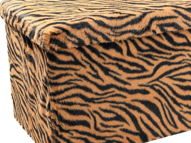 30" Plastic Animal Print Storage Ottoman