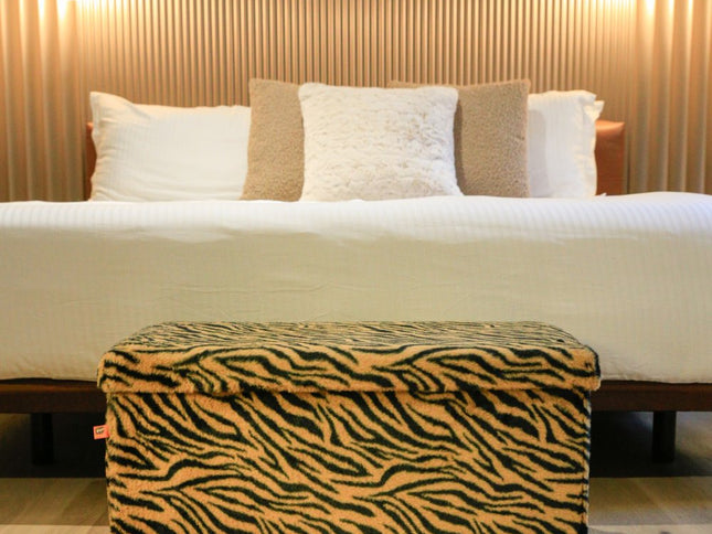 30" Plastic Animal Print Storage Ottoman