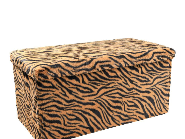 30" Plastic Animal Print Storage Ottoman