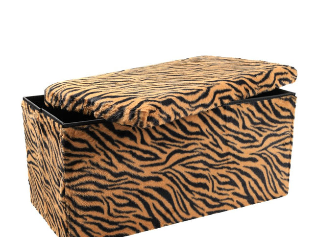 30" Plastic Animal Print Storage Ottoman