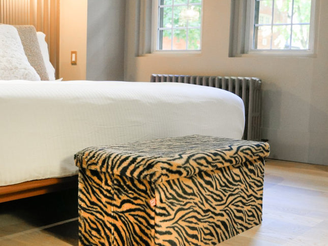 30" Plastic Animal Print Storage Ottoman