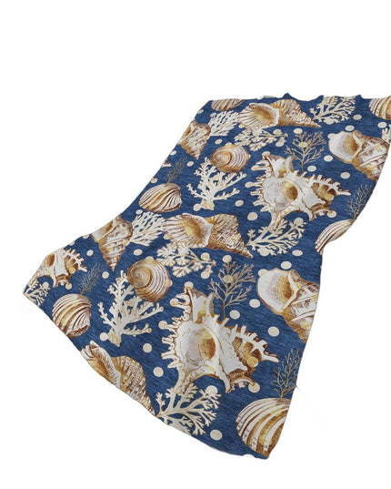 50" X 70" Blue Brown And Ivory Animal Print Polyester Woven Plush Throw Blanket