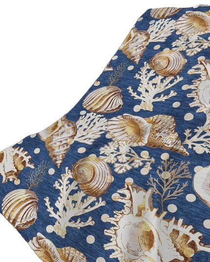 50" X 70" Blue Brown And Ivory Animal Print Polyester Woven Plush Throw Blanket