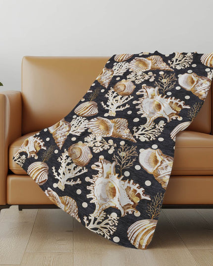 50" X 70" Midnight Brown And Ivory Animal Print Polyester Woven Plush Throw Blanket