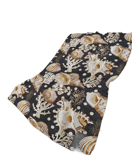 50" X 70" Midnight Brown And Ivory Animal Print Polyester Woven Plush Throw Blanket