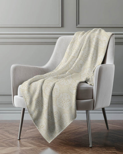 50" X 70" Sand And Ivory Animal Print Polyester Woven Plush Throw Blanket