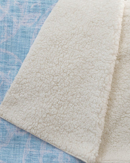 50" X 70" Aqua And Ivory Animal Print Polyester Woven Plush Throw Blanket