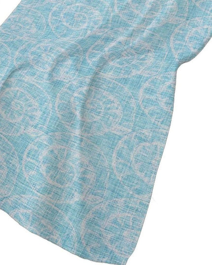 50" X 70" Aqua And Ivory Animal Print Polyester Woven Plush Throw Blanket