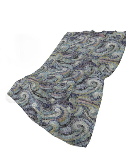 50" X 70" Steel Blue Light Pink And Beige Abstract Polyester Woven Plush Throw Blanket