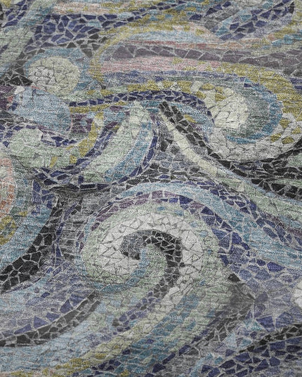 50" X 70" Steel Blue Light Pink And Beige Abstract Polyester Woven Plush Throw Blanket