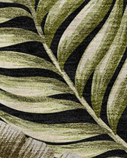 50" X 70" Midnight Chocolate And Beige Leaves Polyester Woven Plush Throw Blanket