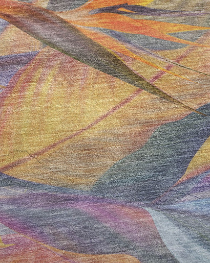 50" X 70" Peach Blue And Orange Animal Print Polyester Woven Plush Throw Blanket