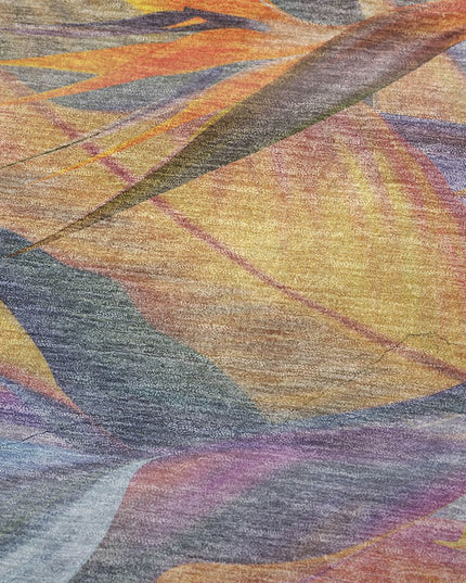 50" X 70" Peach Blue And Orange Animal Print Polyester Woven Plush Throw Blanket