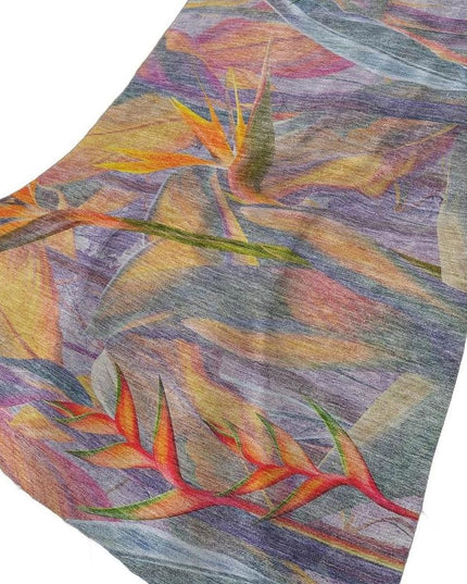 50" X 70" Peach Blue And Orange Animal Print Polyester Woven Plush Throw Blanket