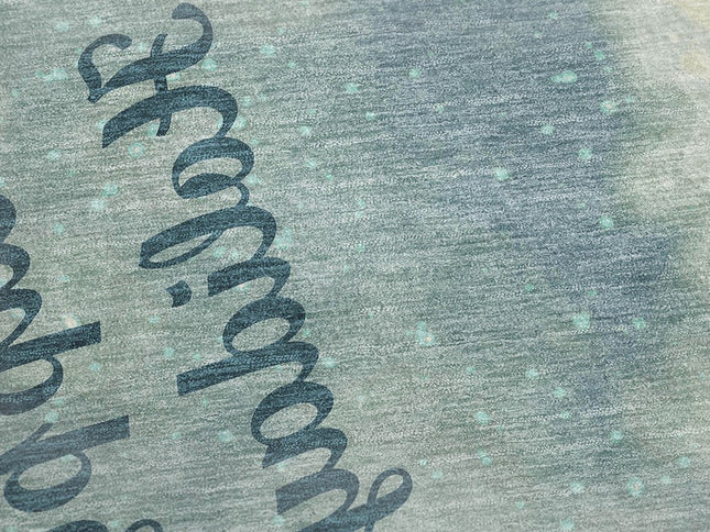 50" X 70" Blue Gold And Ivory Floral Polyester Woven Plush Throw Blanket