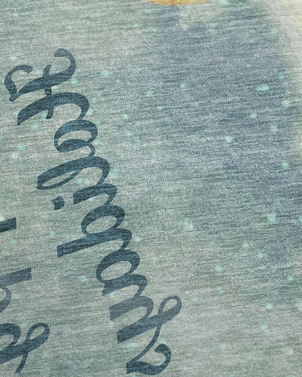 50" X 70" Blue Gold And Ivory Floral Polyester Woven Plush Throw Blanket