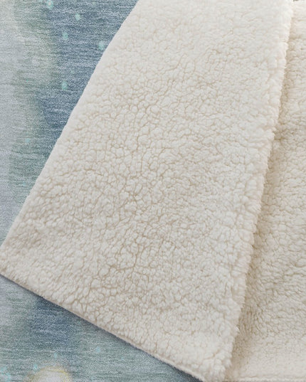 50" X 70" Blue Gold And Ivory Floral Polyester Woven Plush Throw Blanket