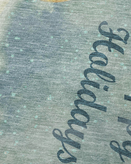 50" X 70" Blue Gold And Ivory Floral Polyester Woven Plush Throw Blanket