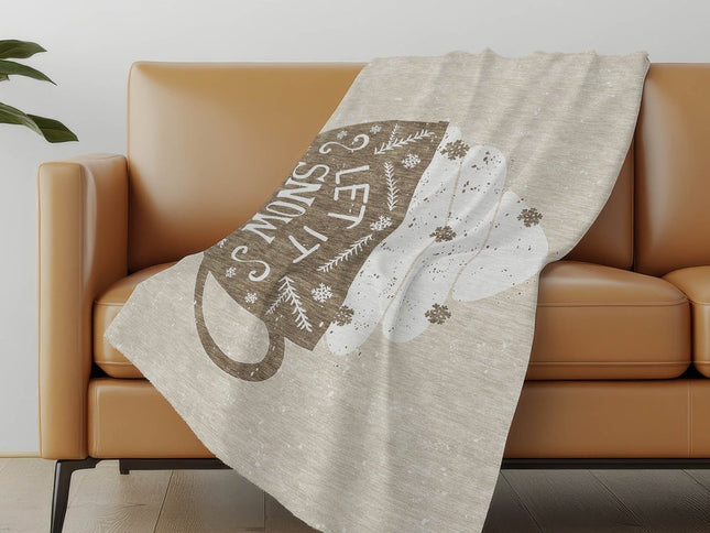 50" X 70" Latte Ivory And Beige Geometric Polyester Woven Plush Throw Blanket