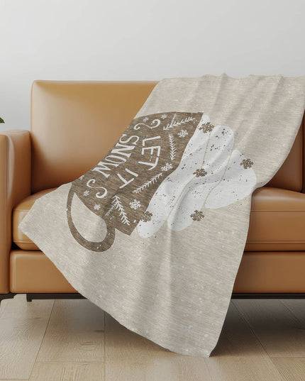 50" X 70" Latte Ivory And Beige Geometric Polyester Woven Plush Throw Blanket