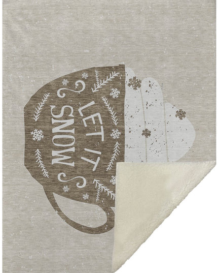 50" X 70" Latte Ivory And Beige Geometric Polyester Woven Plush Throw Blanket