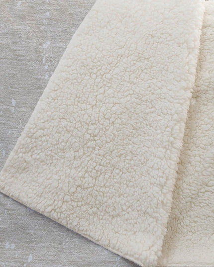 50" X 70" Latte Ivory And Beige Geometric Polyester Woven Plush Throw Blanket